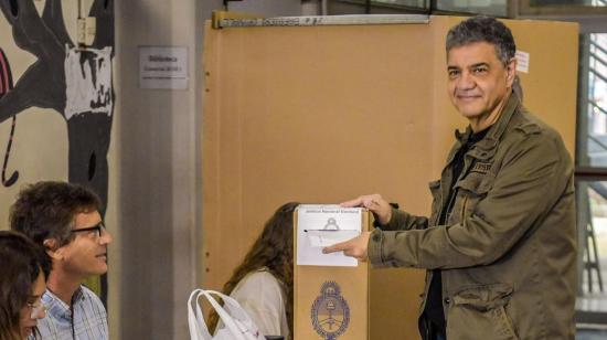 Jorge Macri acude a votar en las elecciones para gobernar Buenos Aires, el 22 de octubre de 2023.