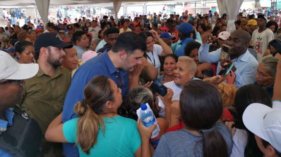 El alcalde de Guayaquil, Aquiles Alvarez, sesión de Concejo Cantonal en la cooperativa Sergio Toral 2. Guayaquil, 26 de octubre de 2023