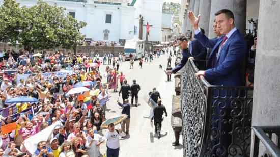 Daniel Noboa, en su primera visita a Carondelet, como presidente electo, el 17 de octubre de 2023.