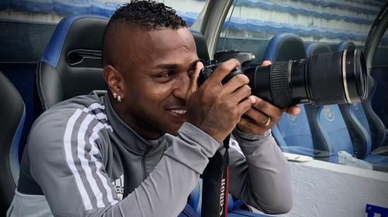 Miller Bolaños, durante un entrenamiento con Emelec, el 24 de junio de 2023.