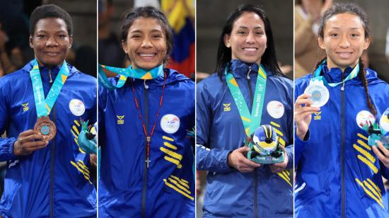 Génesis Reasco, Lucía Yépez, Luisa Valverde y Jacqueline Mollocana son destacadas deportistas de la lucha ecuatoriana. 
