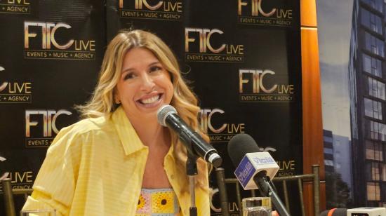 Flor Bertotti, más conocida como 'Floricienta', durante la rueda de prensa en Quito, previo a su concierto de mañana 15 de noviembre. 