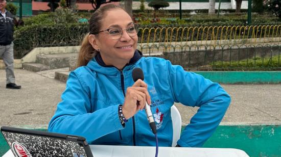 La asambleísta electa de la RC, Pierina Correa, en una agenda pública en Bolívar, en octubre de 2023.