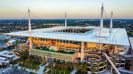 Vista aérea del estadio Hard Rock, en Miami, Estados Unidos, el 19 de septiembre de 2023.