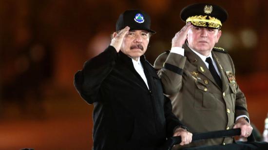 Daniel Ortega, presidente de Nicaragua, en un acto militar en julio 2023