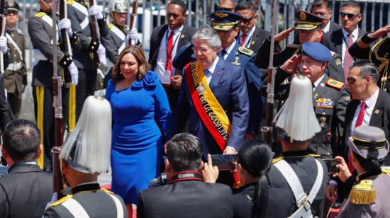 El presidente Guillermo Lasso, ingresando a la Asamblea Nacional, el 23 de noviembre de 2023.