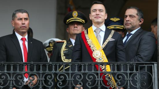 El presidente Daniel Noboa en Carondelet, luego de ser posesionado, hace una semana, 23 de noviembre de 2023.