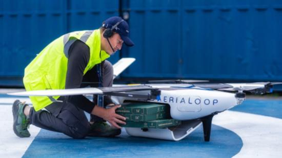 Imagen referencial de un dron de la empresa Aerialoop.