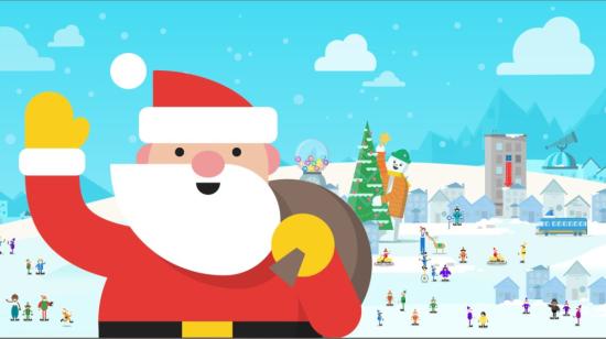 Imagen referencial de Papá Noel en el juego de Google, Santa´s Tracker.