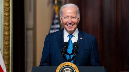 El presidente de Estados Unidos, Joe Biden, durante una rueda de prensa en la Casa Blanca, Washington, el 13 de diciembre de 2023.