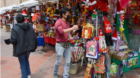 Ventas de Navidad en Cuenca, en diciembre de 2021.