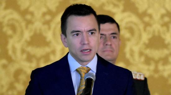 Daniel Noboa, presidente de Ecuador, en el Salón Amarillo, del Palacio de Carondelet, el 30 de noviembre de 2023. 