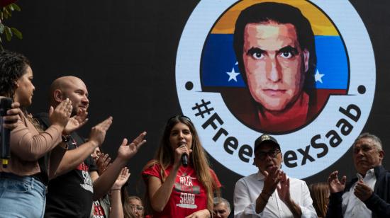 Un plantón organizado en Venezuela en favor de la liberación de Alex Saab, detenido en EE.UU., en diciembre de 2023.