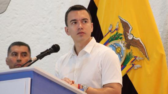 El presidente Daniel Noboa en un evento en Guayaquil, el 16 de diciembre de 2023.