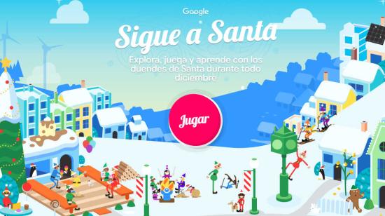 Portada de la plataforma Santa Tracker, de Google.