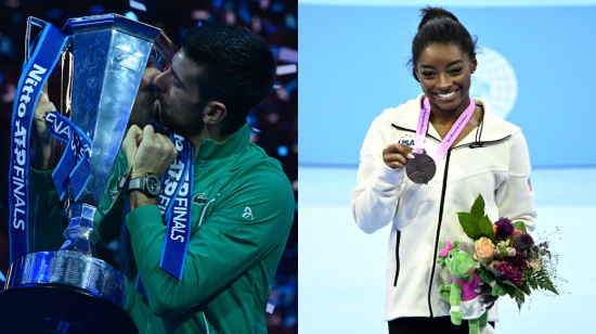 El tenista Novak Djokovic y la gimnasta Simone Biles.