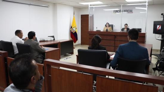 En el Complejo Judicial Norte de Quito se realizó la audiencia de prelibertad en favor del exvicepresidente Jorge Glas, la cual fue negada, este 28 de diciembre de 2023. 