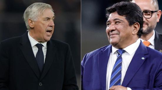 El director técnico Carlo Ancelotti y el expresidente de la CBF Ednaldo Rodrigues.