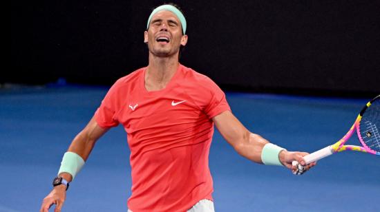 Rafa Nadal, durante su último partido en el torneo de Brisbane, el 5 de enero de 2024.