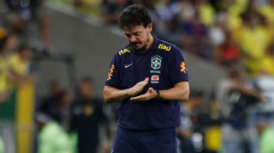 Fernando Diniz, durante el partido de Brasil ante Argentina por Eliminatorias, el 21 de noviembre de 2023.