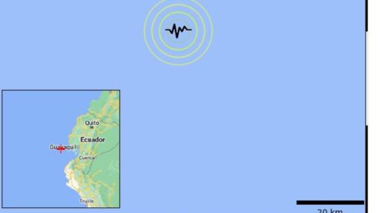 Reporte de un temblor en Salinas, Santa Elena, el 8 de enero de 2024.