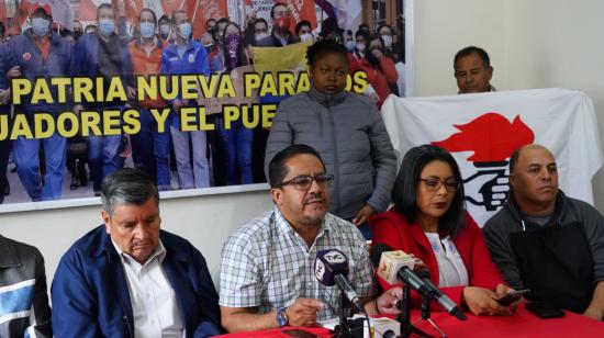 José Villavicencio, presidente alterno del FUT, en rueda de prensa el 9 de enero de 2024.