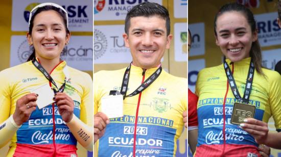 Miryam Núñez, Richard Carapaz y Ana Vivar ganaron títulos en el campeonato nacional de ciclismo de 2023.