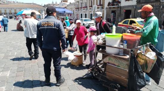 Un agente de la AMC en un operativo en el Centro Histórico, el 14 de enero de 2024.