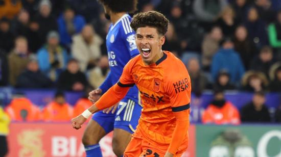 Jeremy Sarmiento celebra su gol ante el Leicester City, este 22 de enero de 2024.