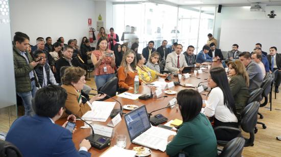 Ivonne Nuñez, ministra de Trabajo, presentó un informe sobre el caso El Comercio el 17 de enero del 2024 a la Comisión especializada de la Asamblea.