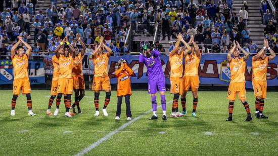 Los jugadores de Barcelona SC, durante un amistoso en Estados Unidos.