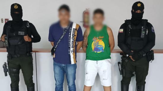 La Policía Nacional presentó a los detenidos en un operativo en Guayaquil.