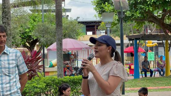 Diana Carnero, concejal de Naranjal, en un evento el 24 de diciembre de 2023.