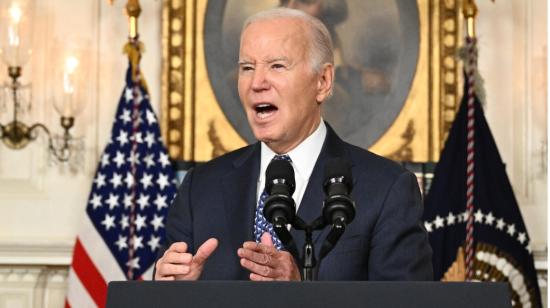 Joe Biden, presidente de los Estados Unidos, en una alocución en la Casa Blanca, el 8 de febrero de 2024.