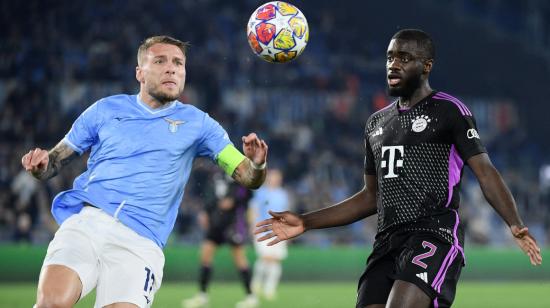 El delantero de la Lazio, Ciro Immobile, controla una pelota el miércoles 14 de febrero de 2024.