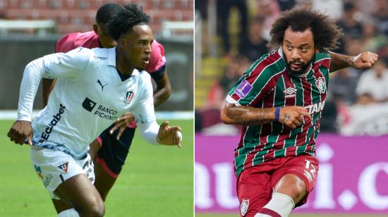 Jhojan Julio, de Liga de Quito, y Marcelo, de Fluminense.