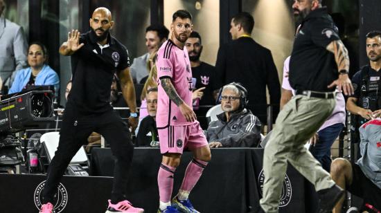 Lionel Messi, durante el Inter Miami y Newell's Old Boys en el estadio DRV PNK en Fort Lauderdale, Florida, el 15 de febrero de 2024.