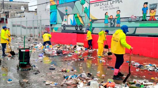 Basura retirada de las calles de Guayaquil el 19 de febrero de 2024.