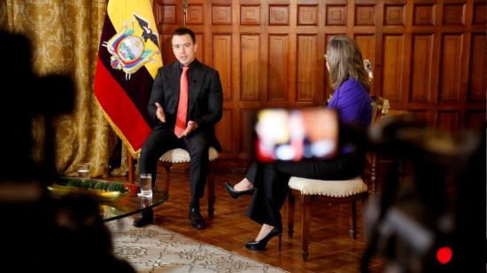 El presidente Daniel Noboa en una entrevista el 22 de febrero de 2024.