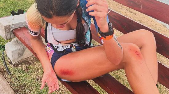 María Teresa Guerrero sufrió una caída en el Ironman de Panamá.