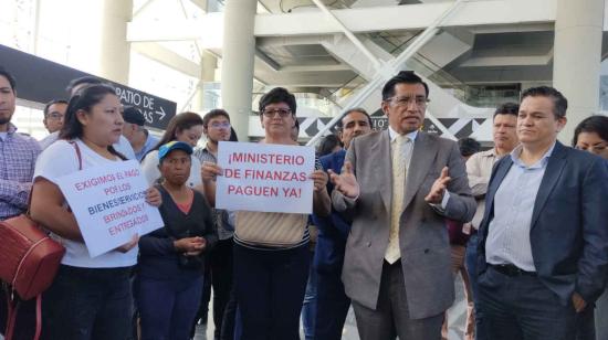 Proveedores del Estado protestan en el Ministerio de Finanzas por atrasos en los pagos, 24 de enero de 2024.