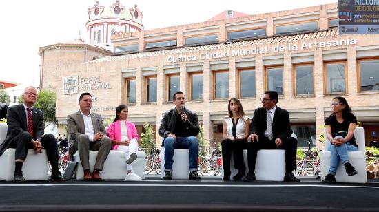 El presidente Daniel Noboa y el alcalde Cristian Zamora en un evento el 26 de febrero de 2024.