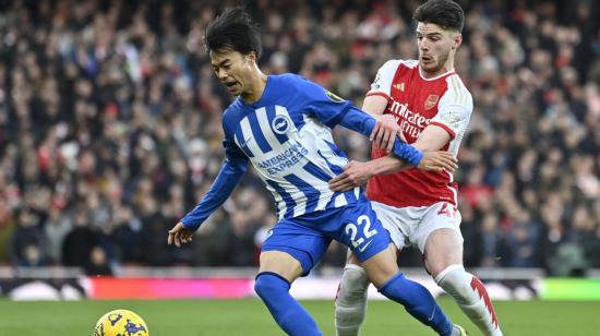 Kaoru Mitoma, durante un partido ante Arsenal, por Premier League, el pasado 17 de diciembre de 2023.