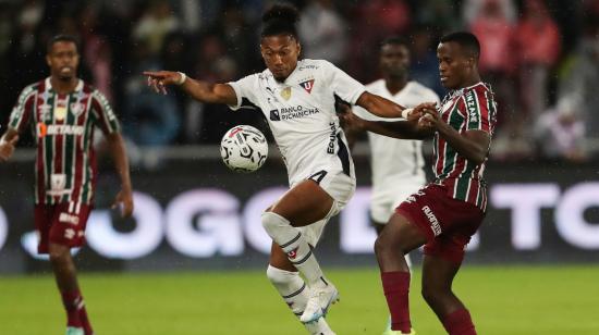 José 'Choclo' Quintero, durante la final de ida de la Recopa, entre Liga de Quito y Fluminense, el 22 de febrero de 2024.