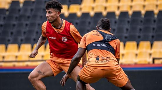 Joao Rojas en un entrenamiento con Barcelona SC, 27 de febrero de 2024.