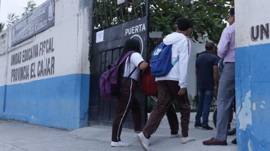 Estudiantes en una institución educativa de Durán, en Guayas, en septiembre de 2023.