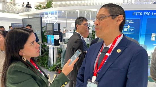 El ministro de Telecomunicaciones, César Martín, en el Mobile World Congress, en Barcelona, el 28 de febrero de 2024.