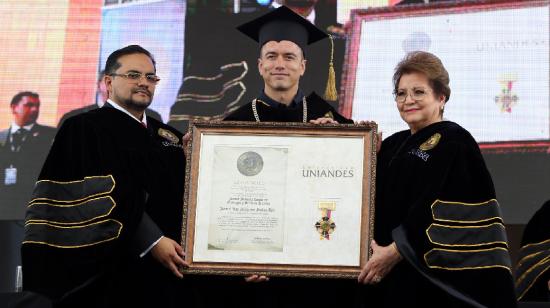 El presidente Daniel Noboa recibió Honoris Causa de UniAndes el 28 de febrero de 2024.