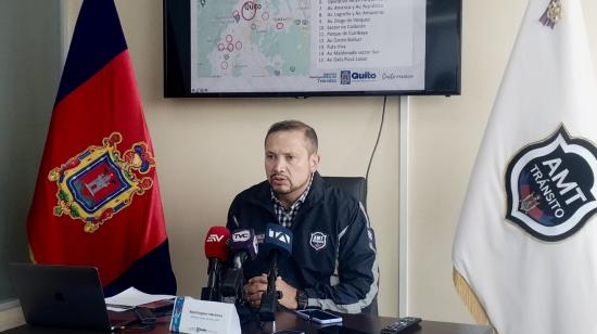 Washington Martínez, director de la AMT, en una rueda de prensa el 7 de marzo de 2024.