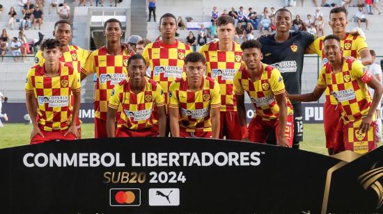 Jugadores de Aucas en la Copa Libertadores Sub 20, 10 de marzo de 2024.
